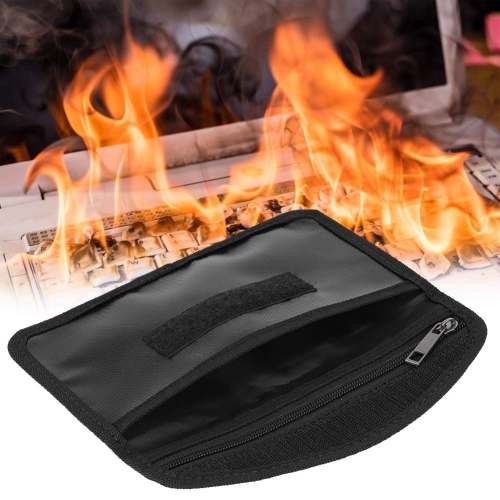 Portable Fireproof Waterproof Phone Digital Product Storage Bag, High Temperature Resistant Briefcase Office Safe File Bill Storage Bag