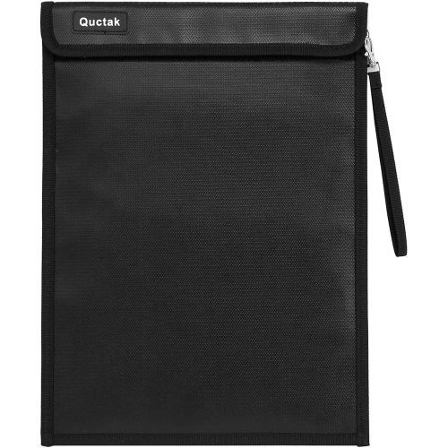 Fireproof Bag, 15 x 11 Inches Waterproof and Fireproof Money Safe Bag with Strap & Zipper, Fireproof Document Bag. Fire Safe Storage for