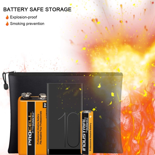 Fireproof Document Bags 2 Pack,15”x 11”Large Waterproof and Fireproof Folder Money Bag and 11.4”x8.3”Fireproof Safe Storage Pouch with Zipper for A4