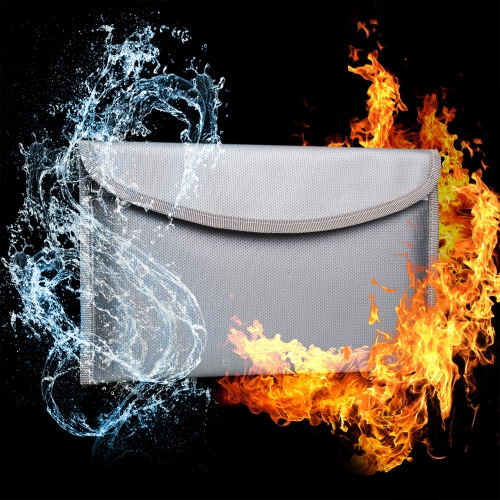 Fireproof Money Bag - 10.6 x 6.7 Inch Fireproof Wallet Bag, Waterproof Storage Pouch, Small Fireproof Safe Bag for Cash Passport Currency and Keys