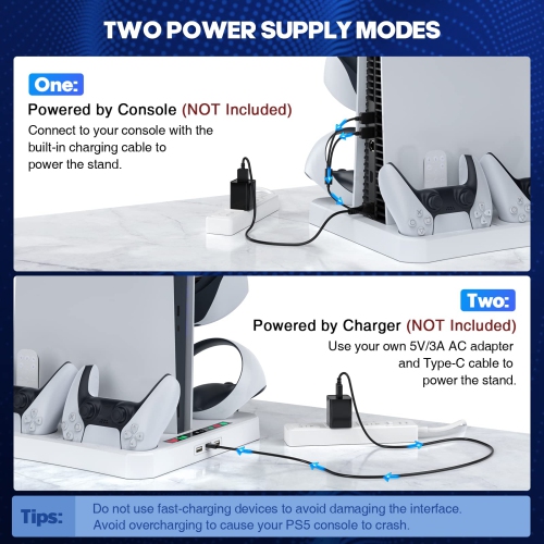 MoKo Charging Station for Playstation VR2, PS VR2 Controller Charging Dock, 5 in 1 PS5 VR2 Stand with Cooling Fan, PS VR2 Controller Charger PS VR2