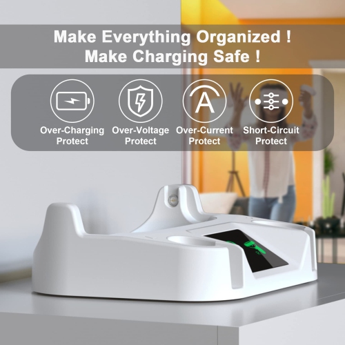SWVOE Charging Dock for Oculus Quest 2, VR Accessories Magnetic Charging Station with 860g Anti-Rollover Body, Over-Load Protection, Status Display,