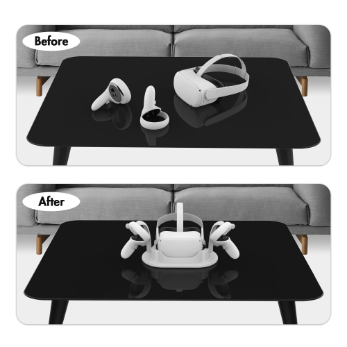 AMVR Charging Dock for Meta Quest 2, Headset Display Stand and Touch Controllers Mount Station Holder, with USB-C Charging Cable