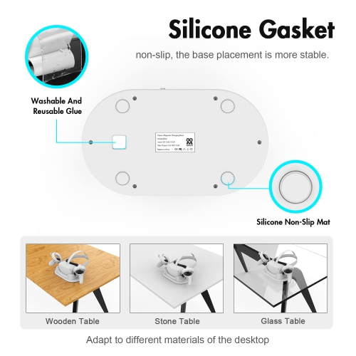AMVR Charging Dock for Meta Quest 2, Headset Display Stand and Touch Controllers Mount Station Holder, with USB-C Charging Cable
