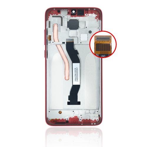 Replacement LCD Assembly With Frame Compatible For Xiaomi Redmi Note 8 Pro (Red) by ESOURCE PARTS - Refurbished condition - Image 4