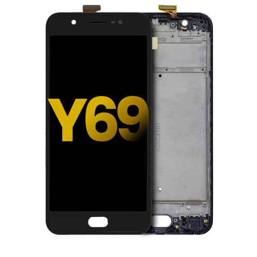 Refurbished - Replacement LCD Assembly With Frame Compatible For Vivo Y69 (Matte Black)