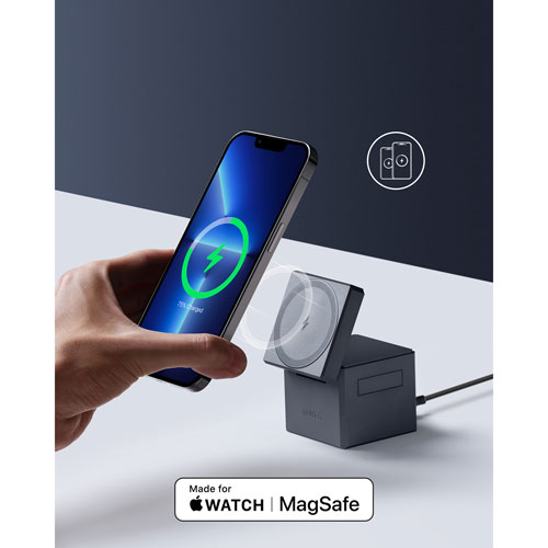 Anker 3-in-1 15W Wireless Cube Charger with MagSafe (Y1811JA1-5) - Grey