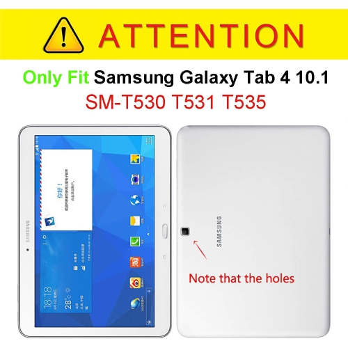 Case for Samsung Galaxy Tab 4 10.1 inch - 360 Degree Rotating Stand Case Full Protective Smart Cover,with Stylus Pen,Screen Film (Black)