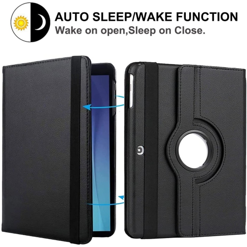 Case for Samsung Galaxy Tab 4 10.1 inch - 360 Degree Rotating Stand Case Full Protective Smart Cover,with Stylus Pen,Screen Film (Black)