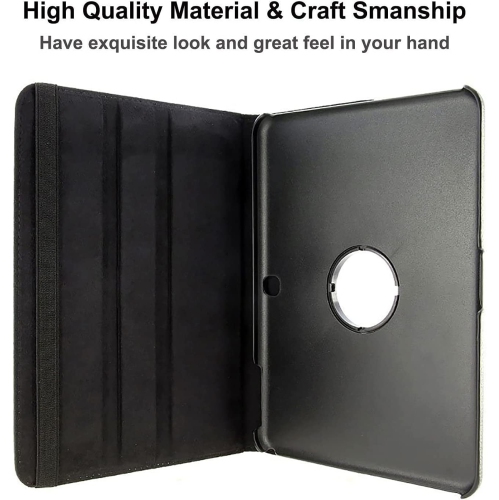 Case for Samsung Galaxy Tab 4 10.1 inch - 360 Degree Rotating Stand Case Full Protective Smart Cover,with Stylus Pen,Screen Film (Black)