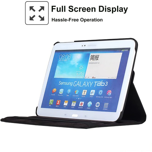 Case for Samsung Galaxy Tab 4 10.1 inch - 360 Degree Rotating Stand Case Full Protective Smart Cover,with Stylus Pen,Screen Film (Black)