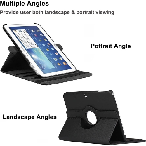 Case for Samsung Galaxy Tab 4 10.1 inch - 360 Degree Rotating Stand Case Full Protective Smart Cover,with Stylus Pen,Screen Film (Black)