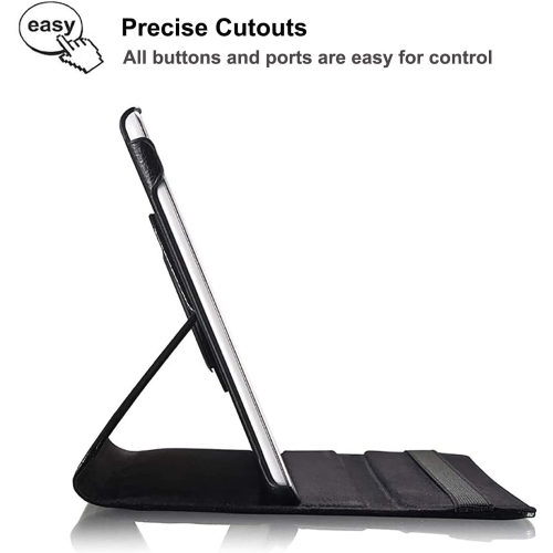 Case for Samsung Galaxy Tab 4 10.1 inch - 360 Degree Rotating Stand Case Full Protective Smart Cover,with Stylus Pen,Screen Film (Black)