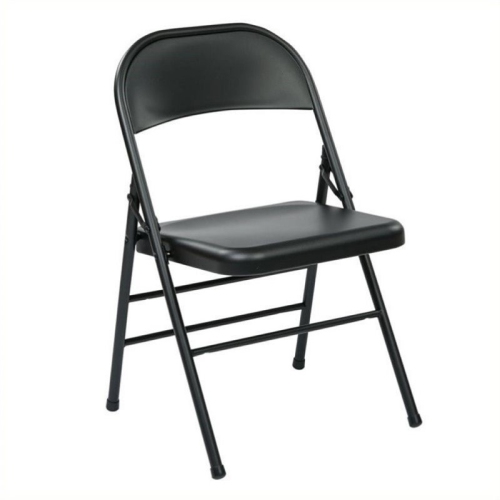 SCRANTON & CO  Folding Chair With Metal Seat And Back In In Black