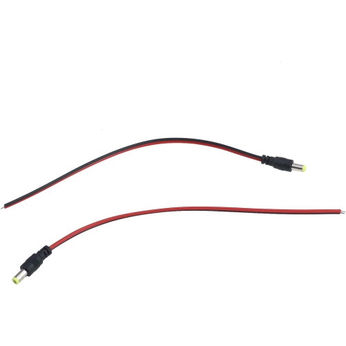 ISTAR 10Pcs Male DC Power Pigtail Cable, 12V 5A DC Connectors for CCTV Security Camera and Lighting Power Adapter