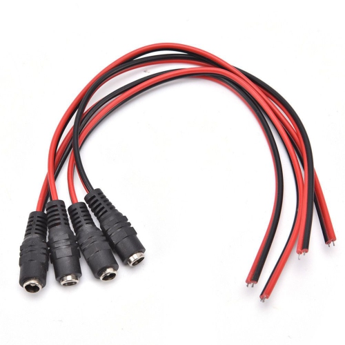 10Pcs Female DC Power Pigtail Cable, 12V 5A DC Connectors for for CCTV Security Camera Pigtail and Lighting Power Adapter