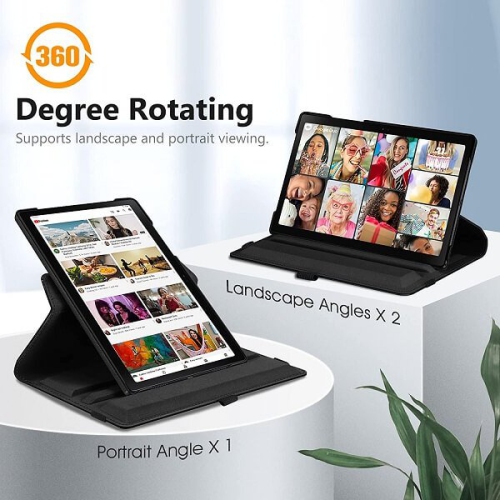 Samsung Galaxy Tab A7 10.4 2020 360° Swivel Rotating Case,, Multi-Angle Viewing Stand, PU Leather Case, Auto Wake Up/Sleep with Protective Elastic