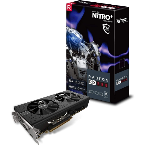 Refurbished 8.0GB Sapphire Nitro RX 580+ Gaming Edition Black Videocard