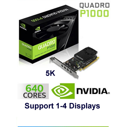 NVIDIA  Refurbished (Excellent) 4.0GB Quadro P1000 4K/5K Quad Display PCi Express Videocard