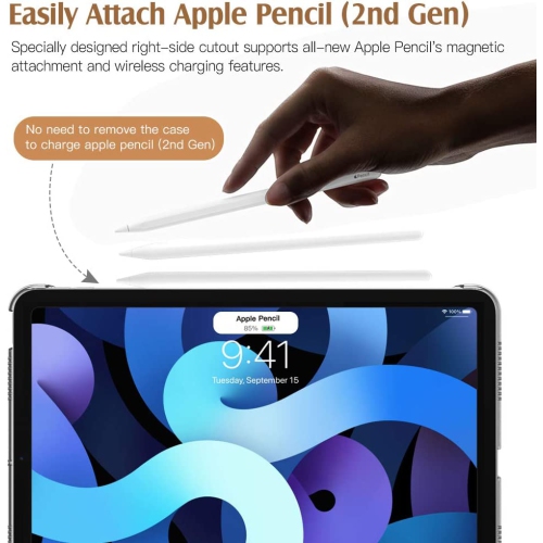 T Case for New iPad Air 5th/4th Generation 10.9 inch, iPad Air 5 Case/iPad Air 4 Case, [Support 2nd Gen Apple Pencil Charging] Slim Stand Protective