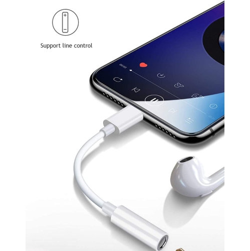 3 Pack Headphone Adapter for iPhone Connects Lightning to 3.5mm Dongle Auxiliary Audio Splitter Cable Compatible with iPhone 7 8 11 11 Pro 12 12 Pro