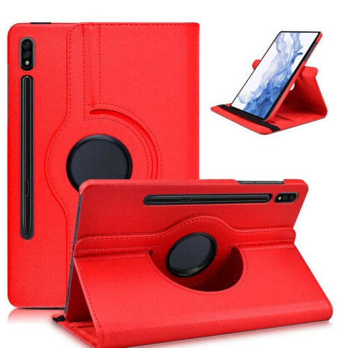 Étui pour Galaxy Tab S6 Lite 2022/S6 Lite 2020 10,4 po de Samsung Étui folio haut de gamme en cuir pu multi-angle avec support pivotant 360 - Rouge