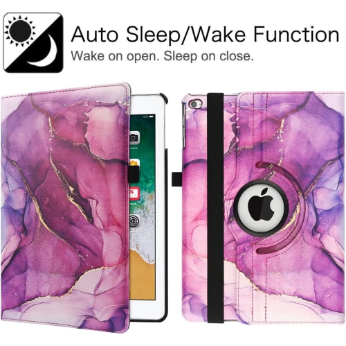 New iPad 9.7 2018 2017/ iPad Air 2/ iPad Air 1 Case - 360 Degree Rotating Stand Protective Cover Smart Case with Auto Sleep/Wake for Apple iPad