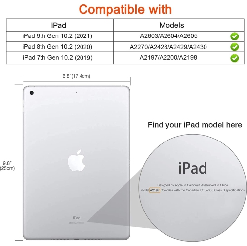 New iPad 9.7 2018 2017/ iPad Air 2/ iPad Air 1 Case - 360 Degree Rotating Stand Protective Cover Smart Case with Auto Sleep/Wake for Apple iPad