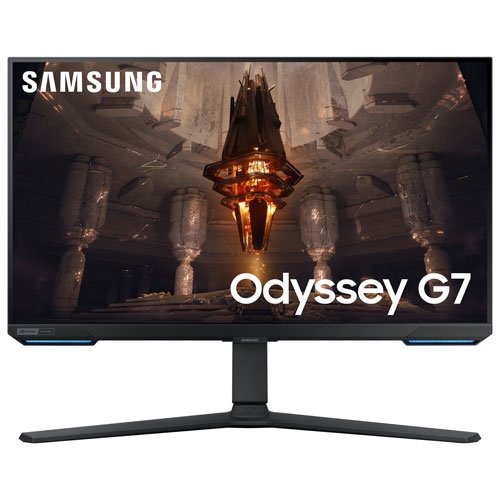Refurbished - Samsung 28" 4K Ultra HD 144Hz 1ms GTG IPS LCD G-Sync Gaming Monitor (LS28BG702ENXGO) - Black