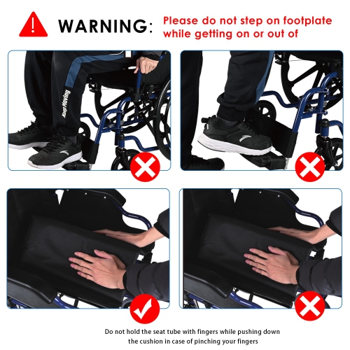 Lightweight Collapsible Transport Wheelchair with Swing Away Footrests, Foldable with 23.6" Rear Wheel Support Weight Up to 220 Lbs