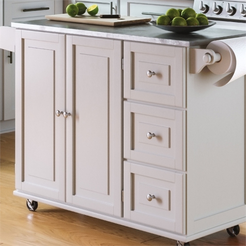 Chariot de cuisine moderne/contemporain en bois Pemberly Row blanc cassé