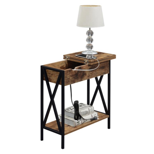 Pemberly Row Electric Flip Top Table in Multi-Color Wood Finish