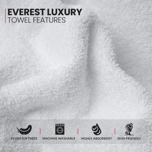 Canadian Linen – Ensemble de 12 débarbouillettes de luxe Everest, 12 x 12&nbsp;po, coton doux absorbant, séchage rapide, pour la maison, l'hôtel, les