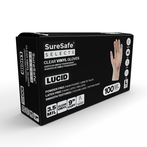 SureSafe Vinyl Gloves 3.5MIL - CLEAR 100/Box