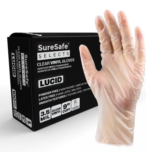 SureSafe Vinyl Gloves 3.5MIL - CLEAR 100/Box