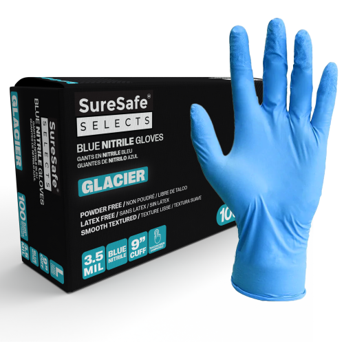 SURESAFE  Nitrile Gloves 3.5Mil - 100/box In Blue