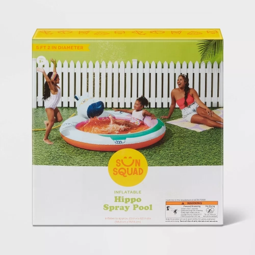 Sun Squad Kids' Hippo Spray Inflatable Pool