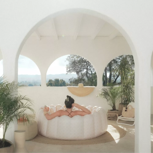 MINNIDIP Tufted Inflatable Pool - Rattan Palms