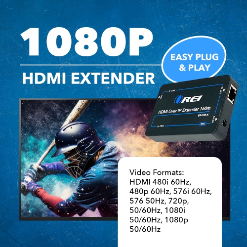 HDMI Extender Over CAT6/7 At 1080p@60Hz Up To 330 Ft Over IP