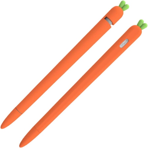 DOLAER  Silicone Case Compatible New Apple Pencil 1Nd Generation Holder Protective Skin Cover Case for Ipad, Cute Carrot Accessories Soft Grip Pouch \w