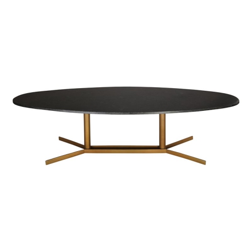 TOV FURNITURE  Gemma 15.4"h Transitional Marble Coffee Table In Black