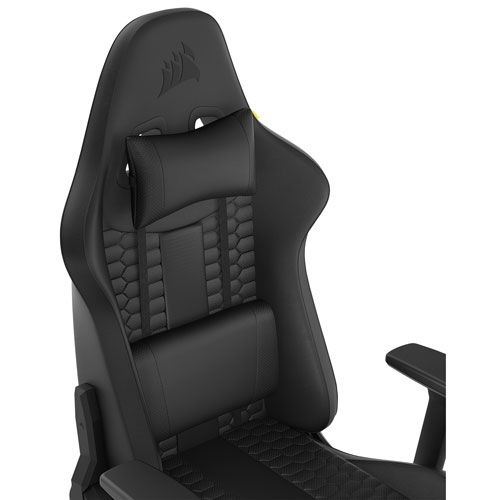 Corsair TC100 RELAXED Ergonomic Leatherette Gaming Chair - Black - Only at Best Buy