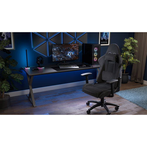Corsair TC100 RELAXED Ergonomic Fabric Gaming Chair (2023) - Grey/Black