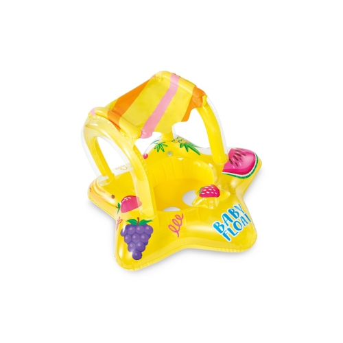 Intex - Flotteur pour Enfants Gonflable BabyFloat, 31.8" x 31", Avec Ombrelle, Pour Bambin de 1 à 2 ans, Jaune