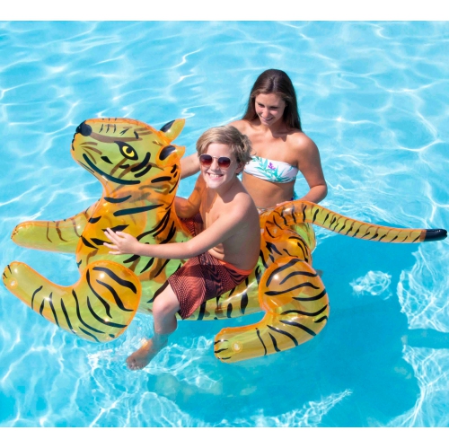 73" Inflatable Tiger Ride-On Pool Float