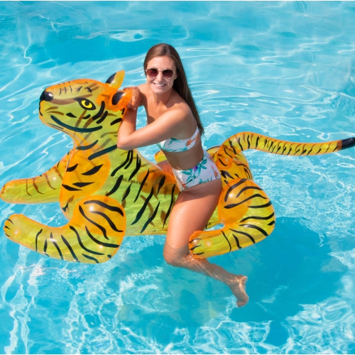 73" Inflatable Tiger Ride-On Pool Float