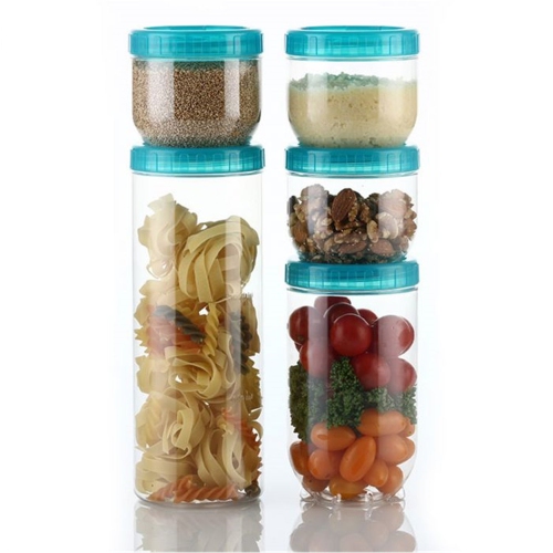 LocknLock - Set of 2 Containers with Interlock Screw Lid, 500mL Capacity, Blue