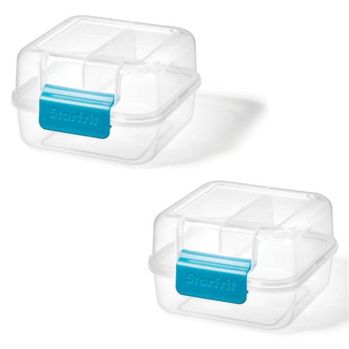 LocknLock - Set of 2 EasyLunch Lunch Box Containers, 1.2 Liter Capacity, Blue