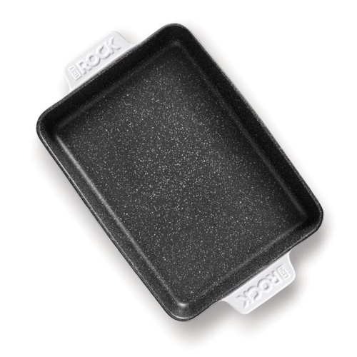 Starfrit - Plat de Cuisson en Céramique The Rock, 9.5" x 13", Surface Antiadhésive, Blanc