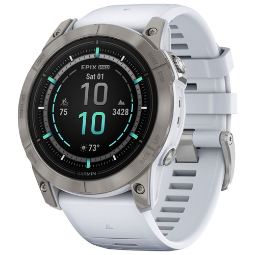 Garmin Epix Pro Sapphire Edition 51mm GPS Watch with Heart Rate Monitor - Medium/Large - Whitestone
